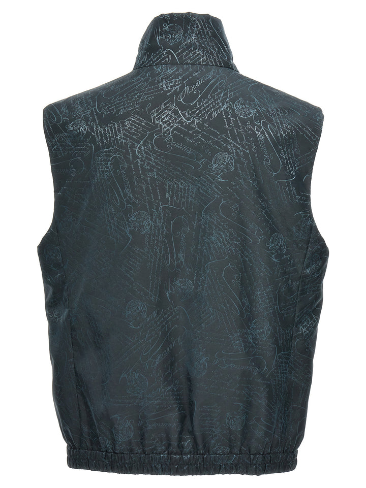 Iridescent Intarsia Vest Gilet Blue