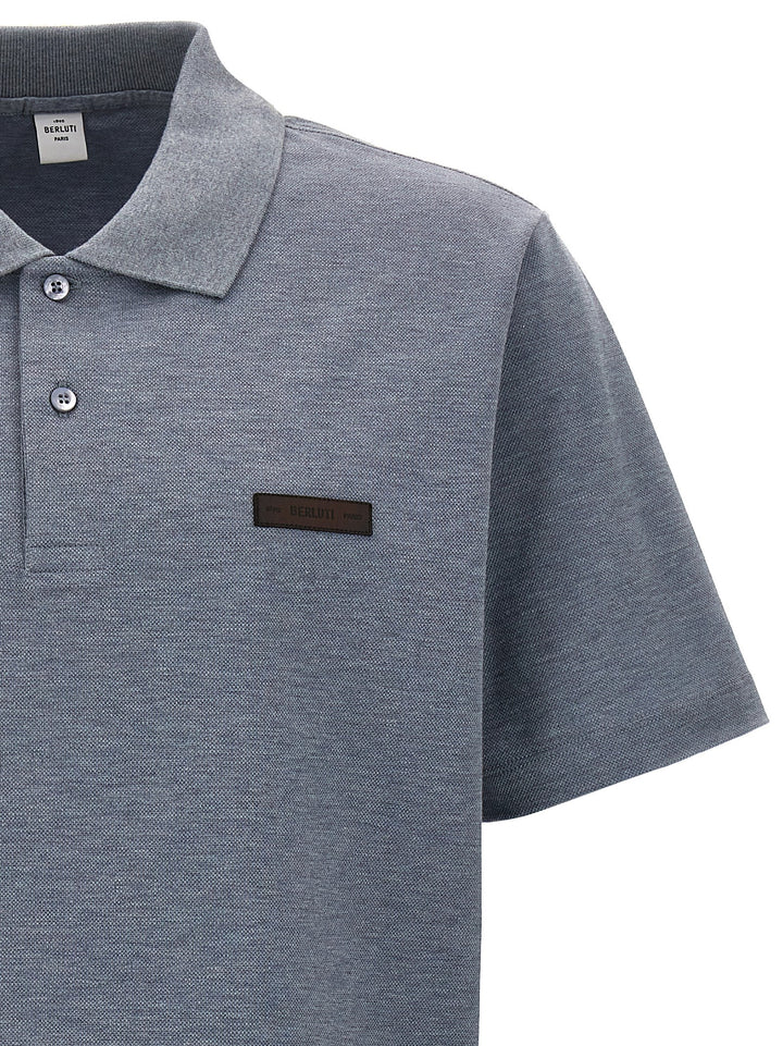 Logo Patch  Shirt Polo Light Blue