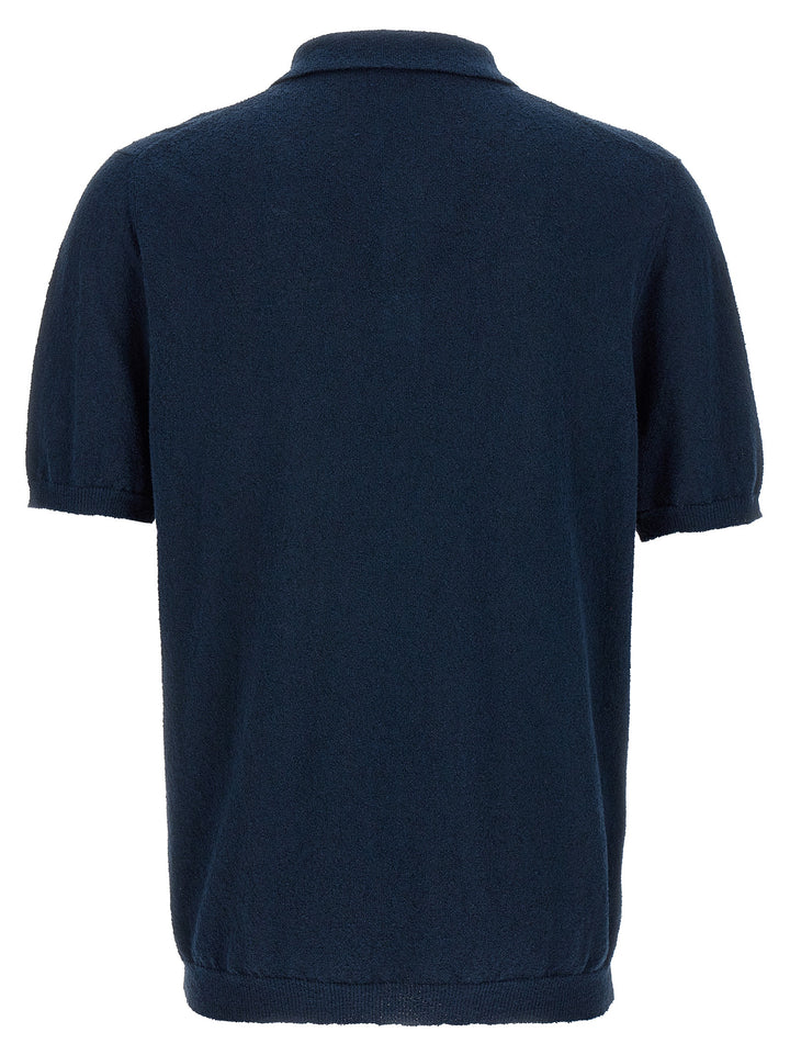 Roberto Collina Spongy Cotton  Shirt Polo - Blue | 8292cf77f5b1ca136d14894217e4912994f17d5f