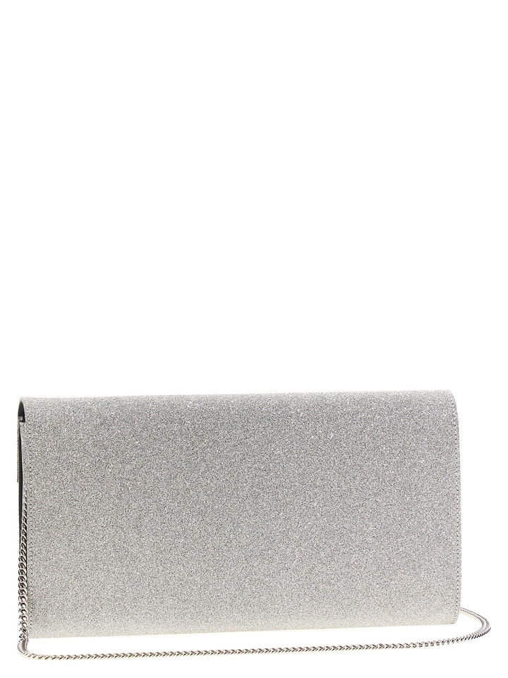 Flower Strass Clutch Silver