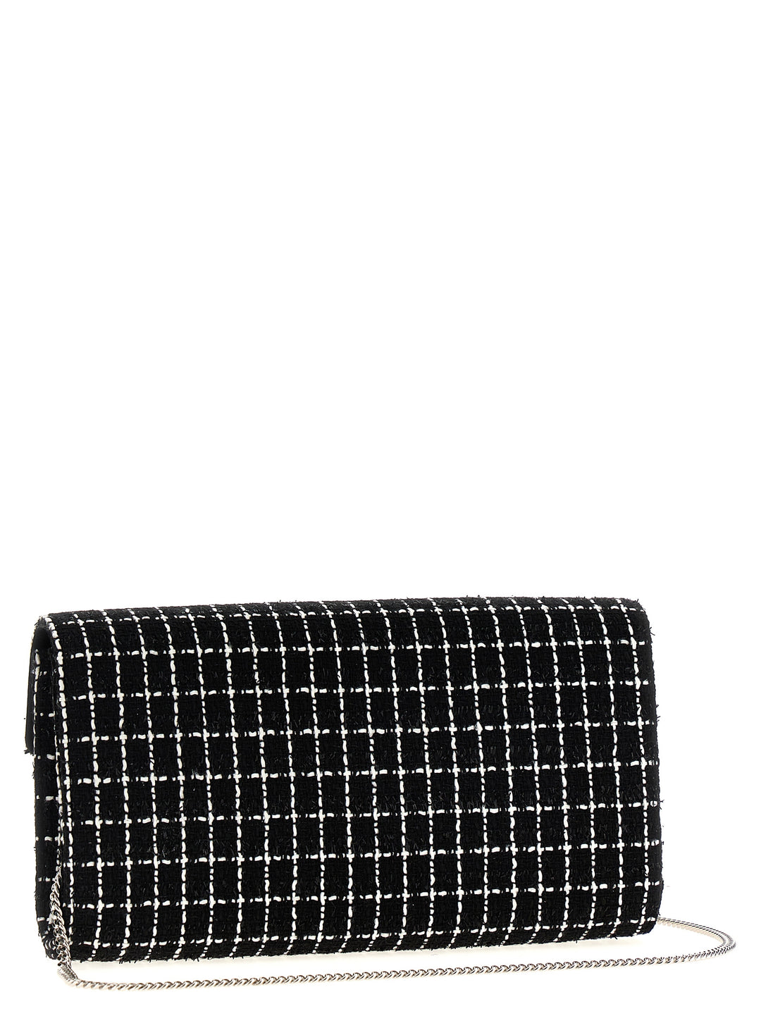 Flower Strass Clutch White/Black