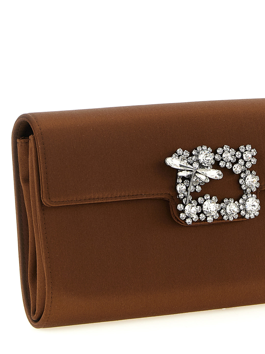 Roger Vivier Envelope Flap Dragonfly Flow Clutch - Brown | 202c994890e869e5236c1707ee73719fa015ce41