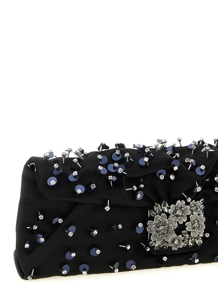 Roger Vivier Efflorescence Clutch - Black | 5445ff5ee8b84e4a6e29efde89880f3027c2fa63