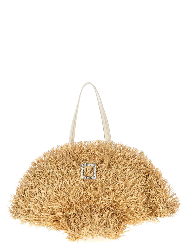 Roger Vivier Tres Vivier Panier Large Tote Bag - Beige | b4039566c334076f8d985ed54e76f04381456475