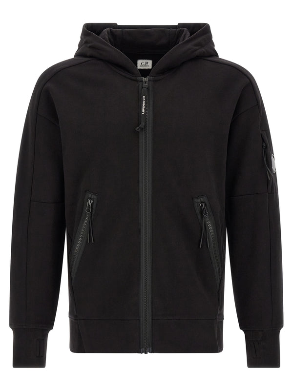 Diagonal Raised Fleece Sweatshirt Black