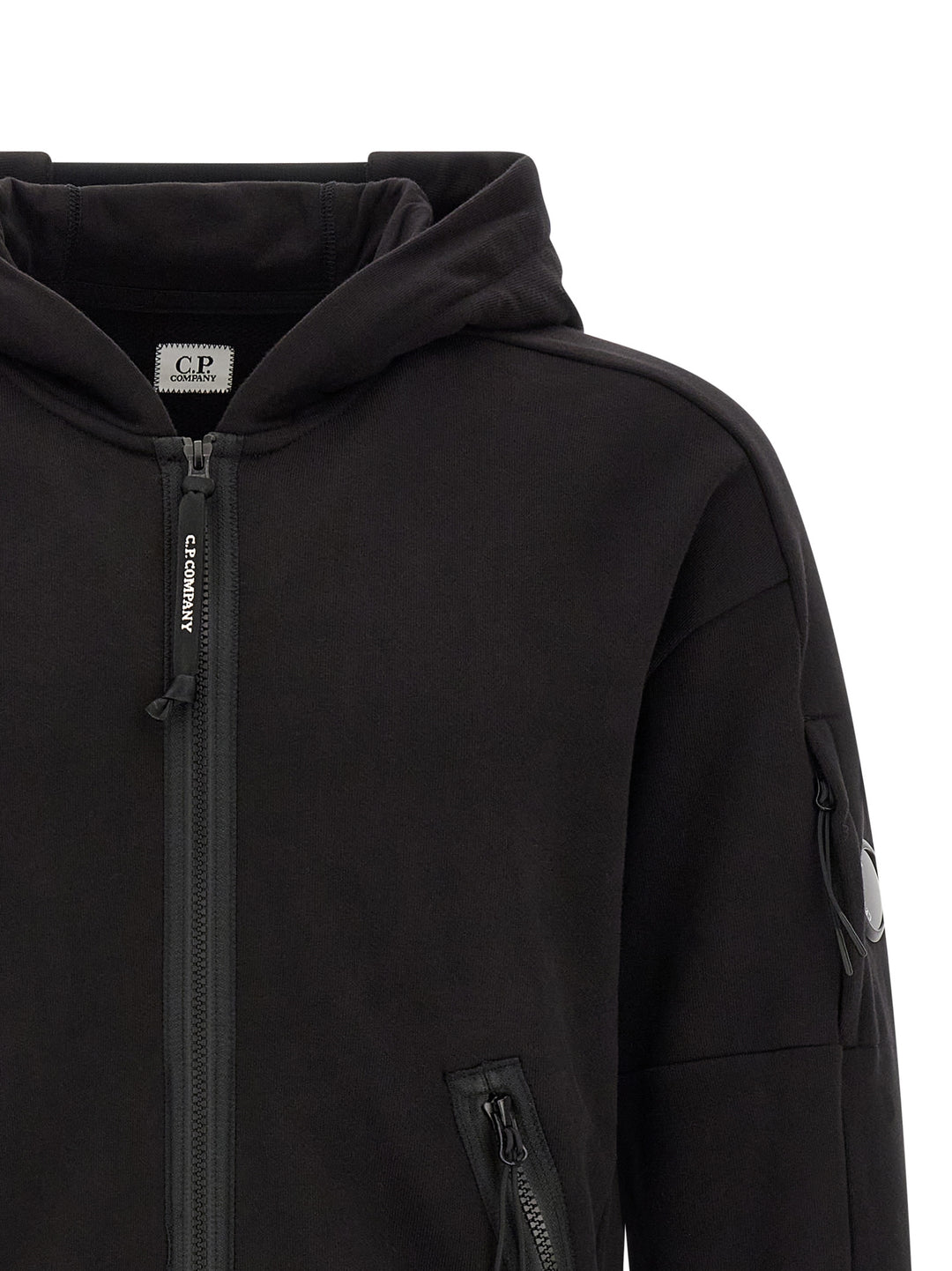 C.P. Company Diagonal Raised Fleece Sweatshirt - Black | 8df9ff08275f46eb45f19a31bf4773f846a0d4ee