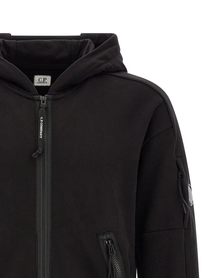 C.P. Company Diagonal Raised Fleece Sweatshirt - Black | 8df9ff08275f46eb45f19a31bf4773f846a0d4ee