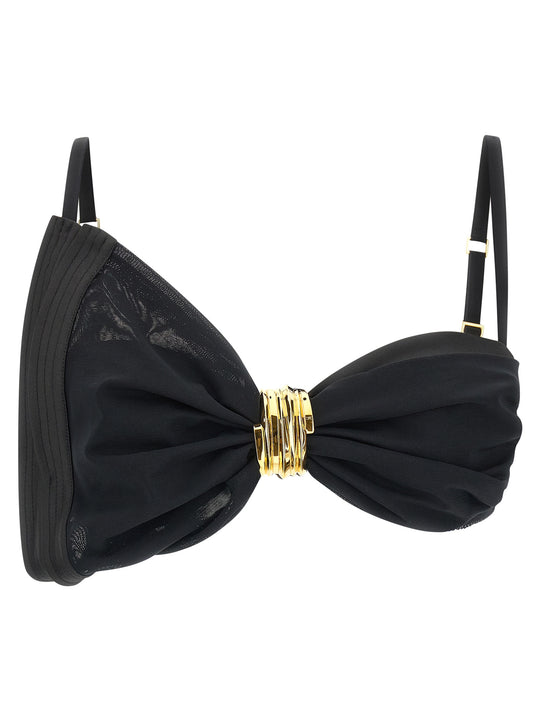 Satin Bra And Tulle Intimo Black