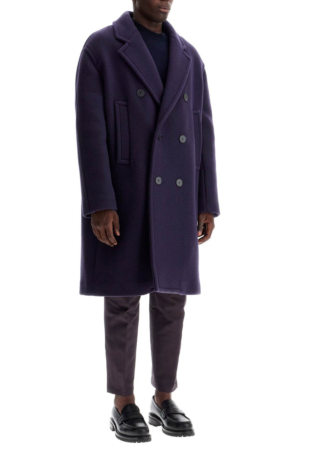 Double Breasted Heavy Wool Coat