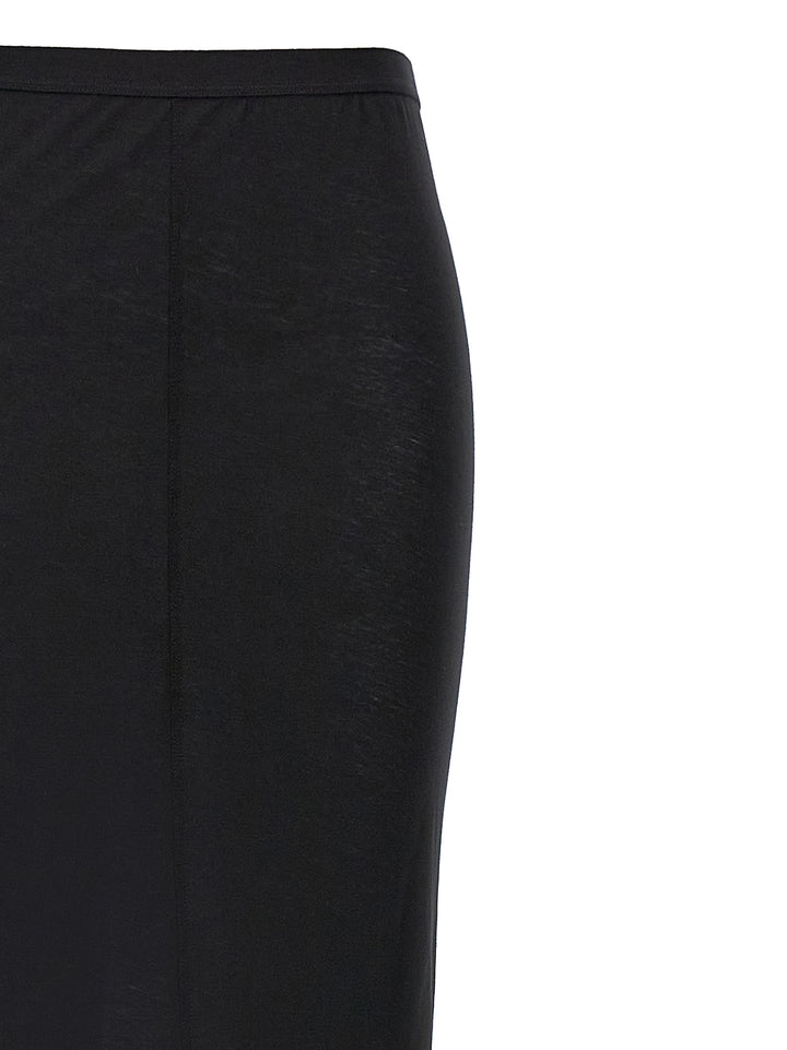 Jersey Pillar Long Skirts Black