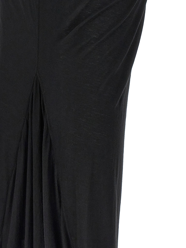 Jersey Pillar Long Skirts Black