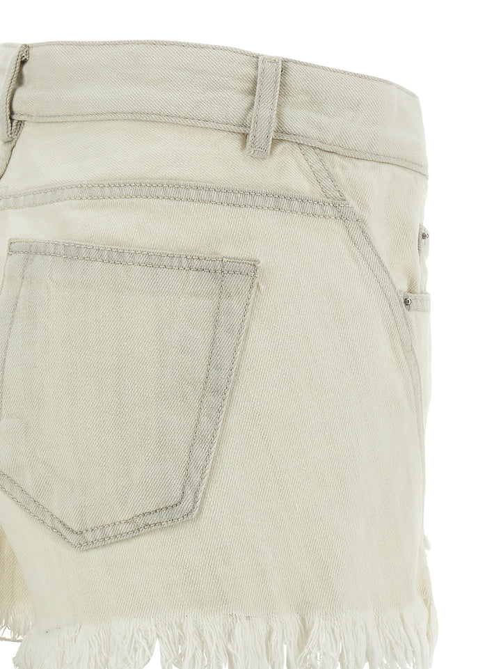 Rick Owens Bias Cutoffs Bermuda and Short - White | 34c494817f88d222ad5486e8ef8512f641efd617