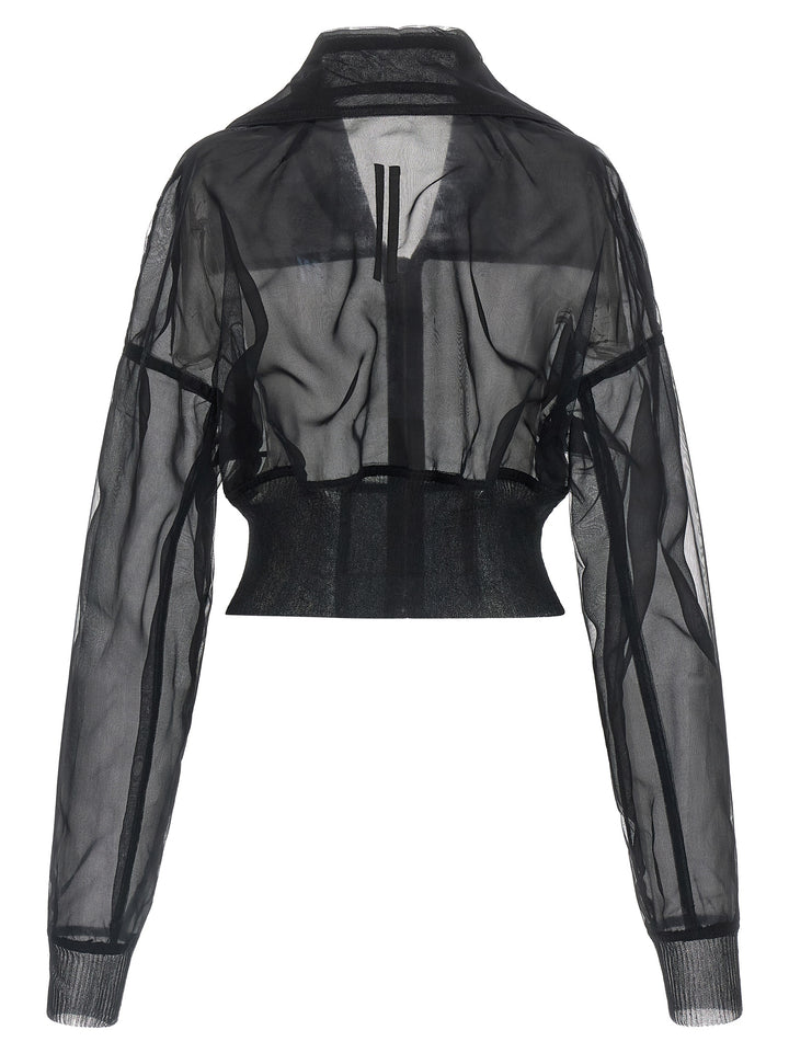Rick Owens Dracucollar Cropped Puffer Jackets - Black | 869f88ec5dfeff1451e9ca6d59c5d0e4ee32fedd