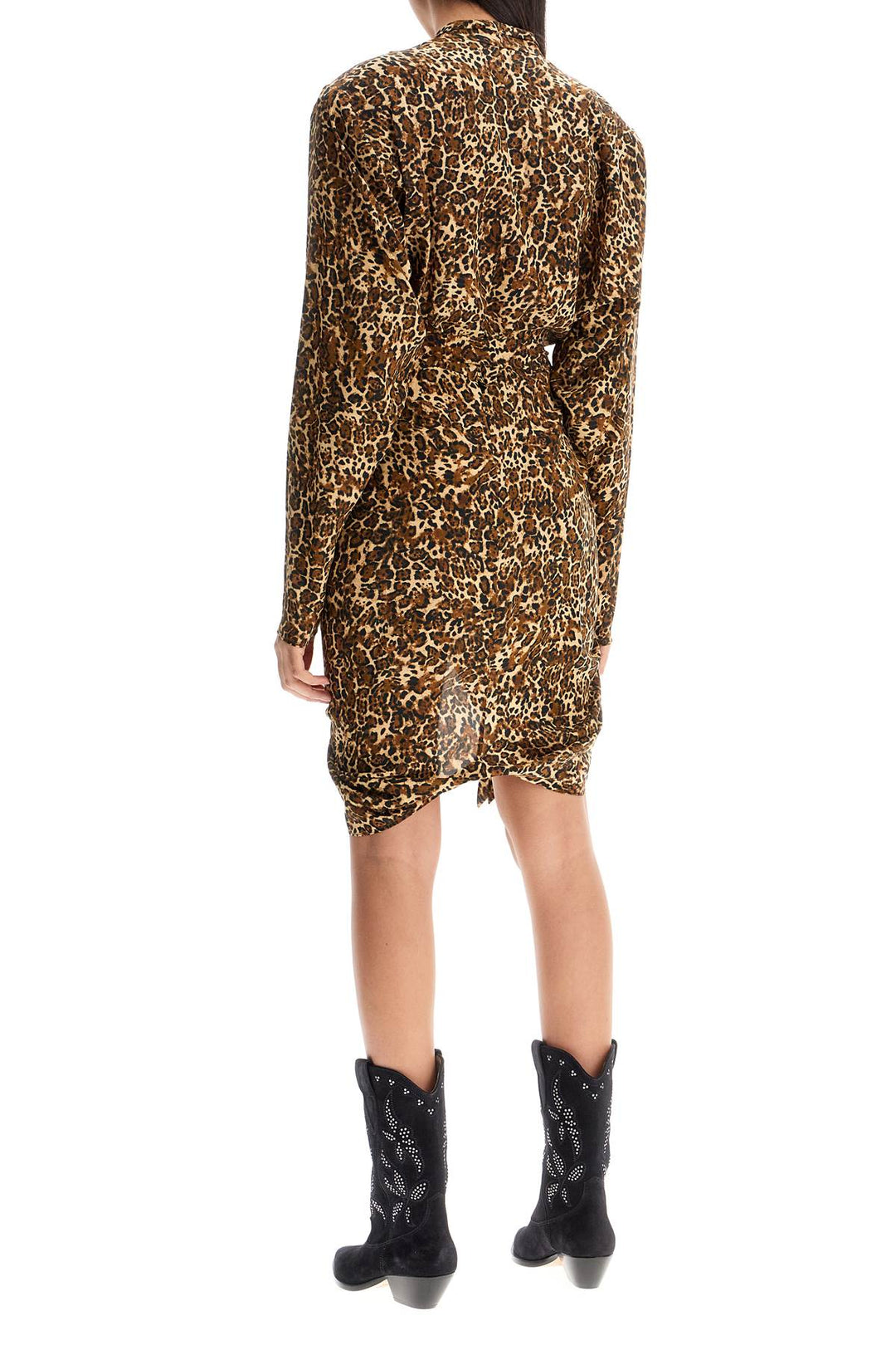 Cleore Leopard Print Silk Cardigan