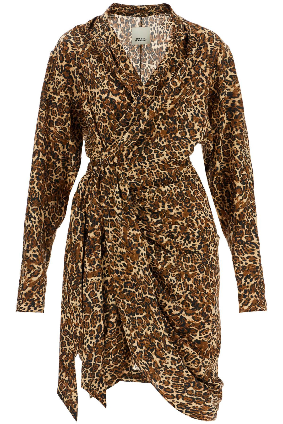 Cleore Leopard Print Silk Cardigan