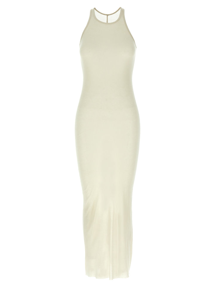 Rick Owens Ribbed Dress Dresses - Beige | 9fecd508159c744b0a9a878da353218efb1af13c