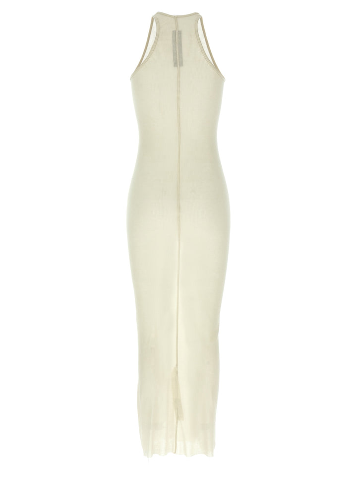 Rick Owens Ribbed Dress Dresses - Beige | 3b771cbc565a30c746506db139ff3b9b8eef593d
