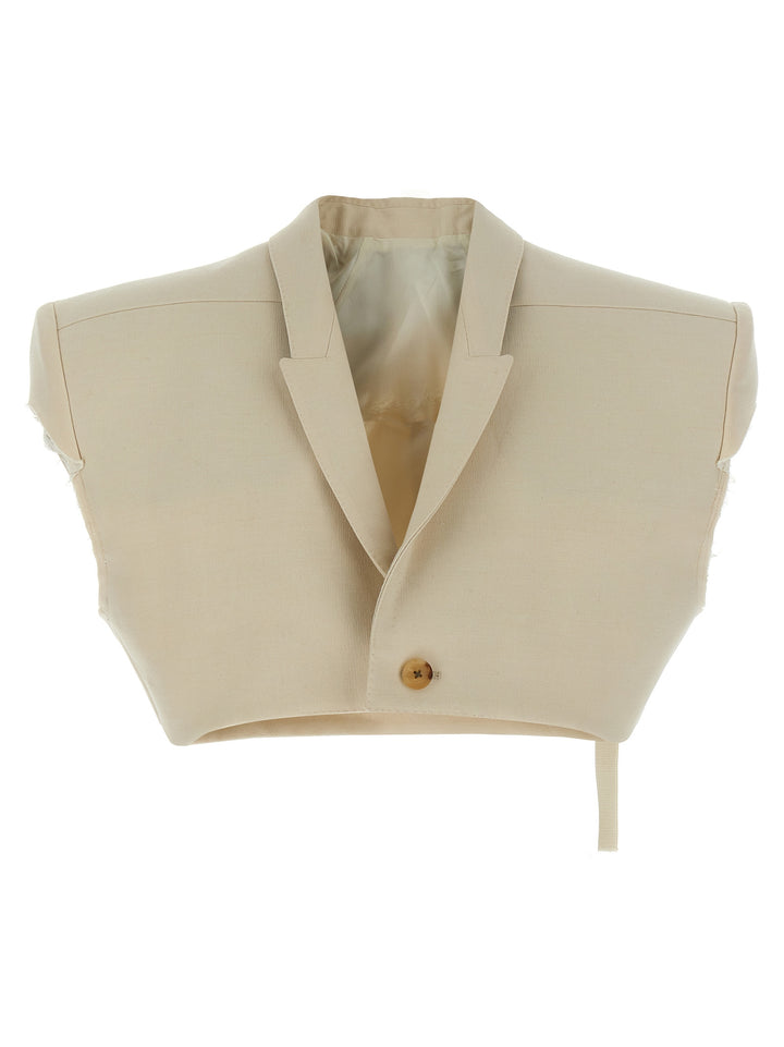 Rick Owens Micro Tatlin Gilet - Beige | 20e86a576843a0beb17a2108fd91c078a7cf724d