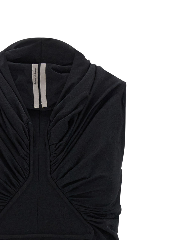 Rick Owens Jersey Ss Prong Tops - Black | 7b145390fdb732c315296fe8856428cf55caeb40