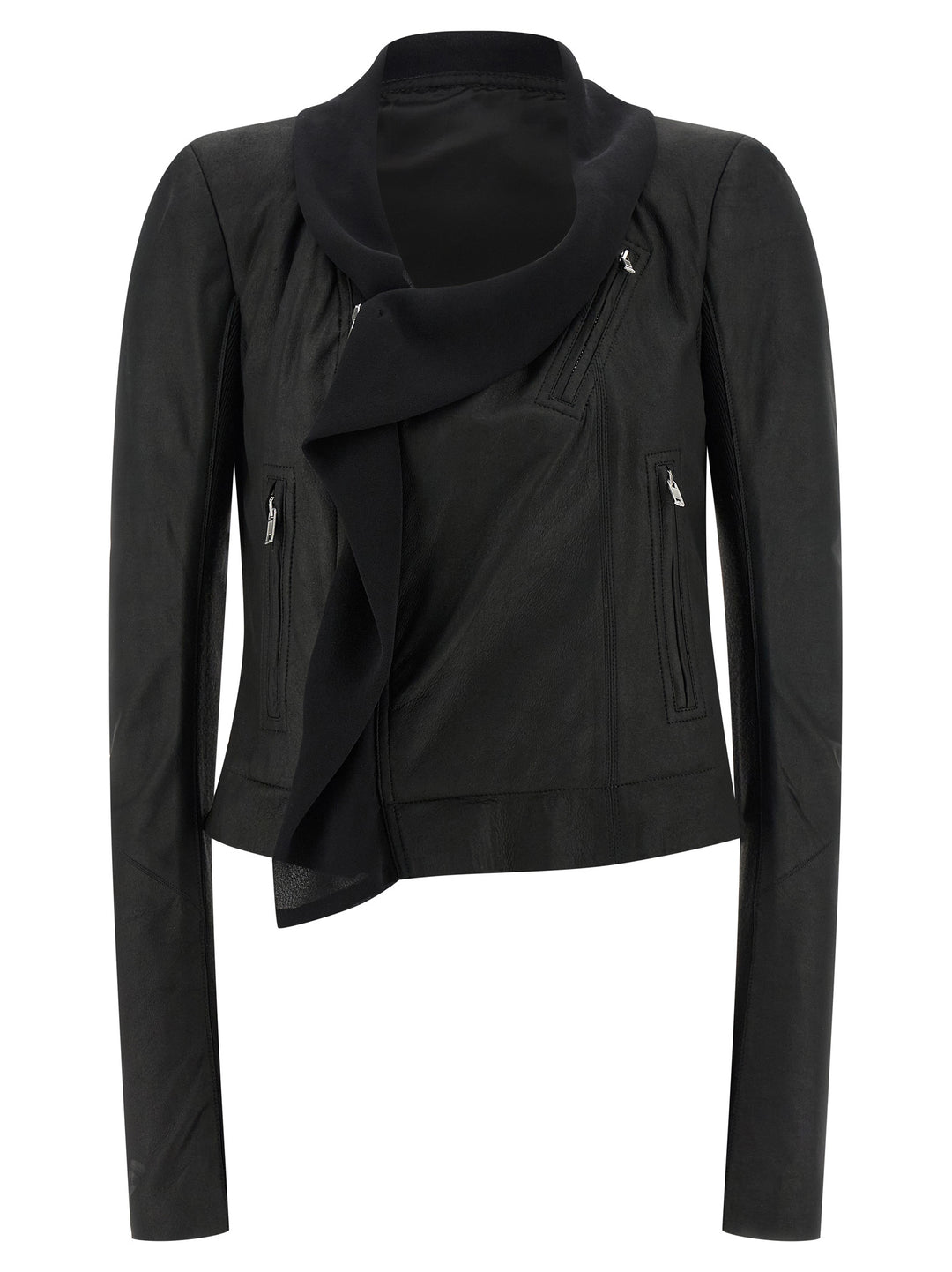 Rick Owens Scarf Biker Puffer Jackets - Black | 899751c29c77a1b8f10a482b1d03f7fd2e464c5f