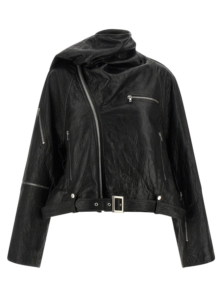 Rick Owens Cropped Scarf Flight Puffer Jackets - Black | c7bbb402965c5ed5c592cd352ff9549d076b5168
