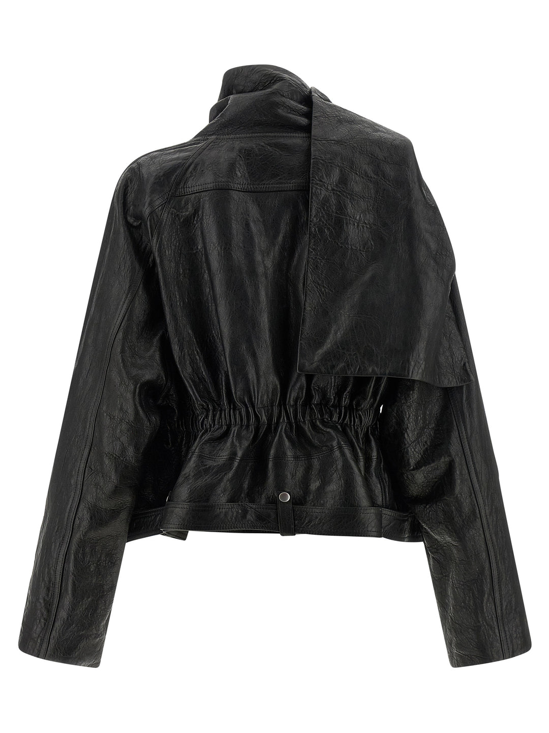 Rick Owens Cropped Scarf Flight Puffer Jackets - Black | 538d9ad026656937c3168d4b883c2a9b220e8549