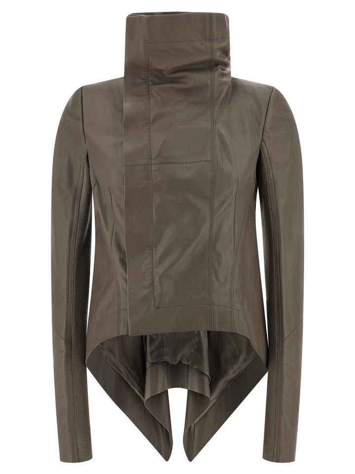 Rick Owens Naska Biker Puffer Jackets - Gray | 7f76d24343ef301bd78f174b40aa08abcc5b2145