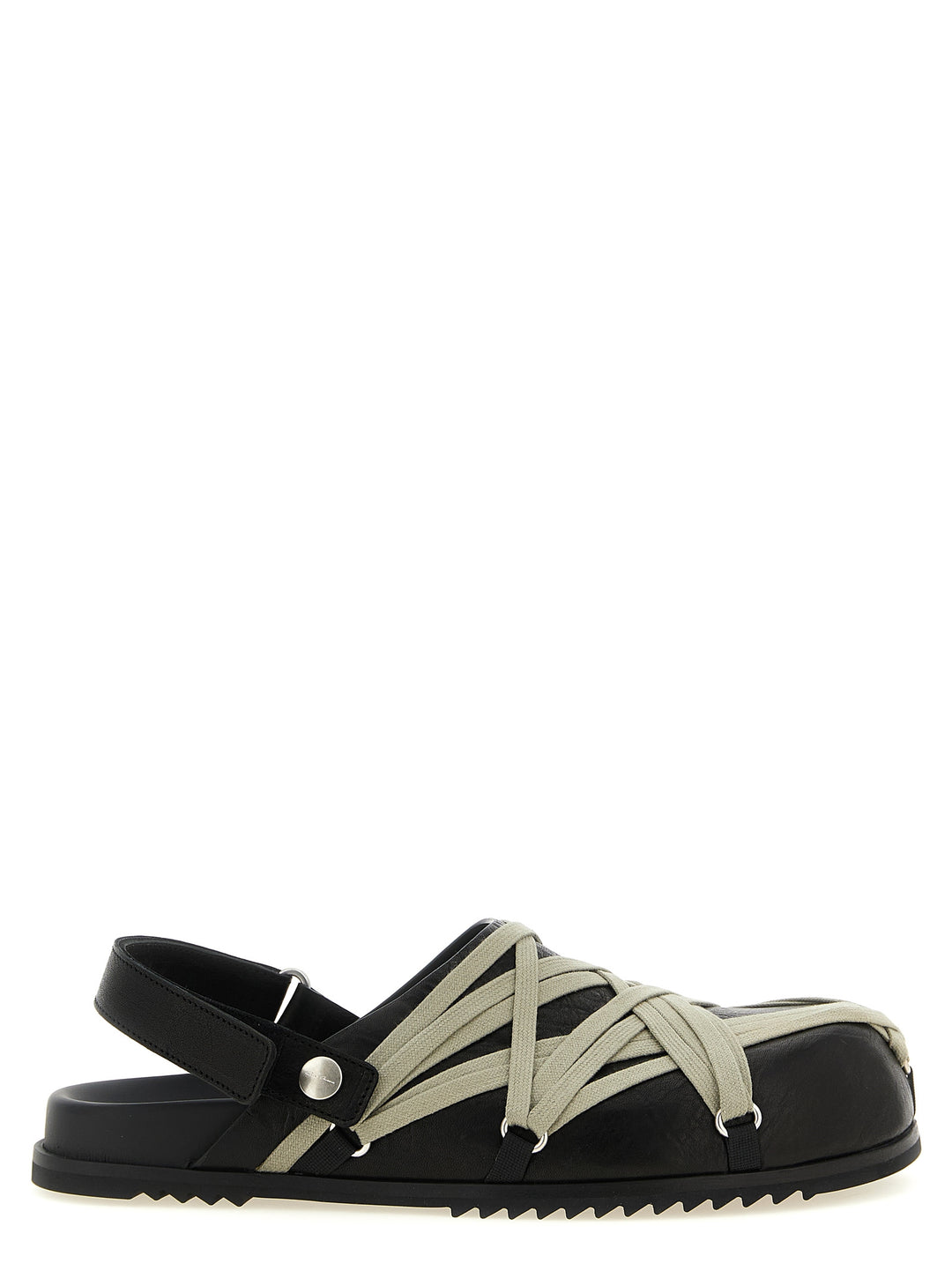 Rick Owens Megalace Mule Granola Flat shoes - Black | 3321547e32000eee2dc2fedca71d9dda39427a3d