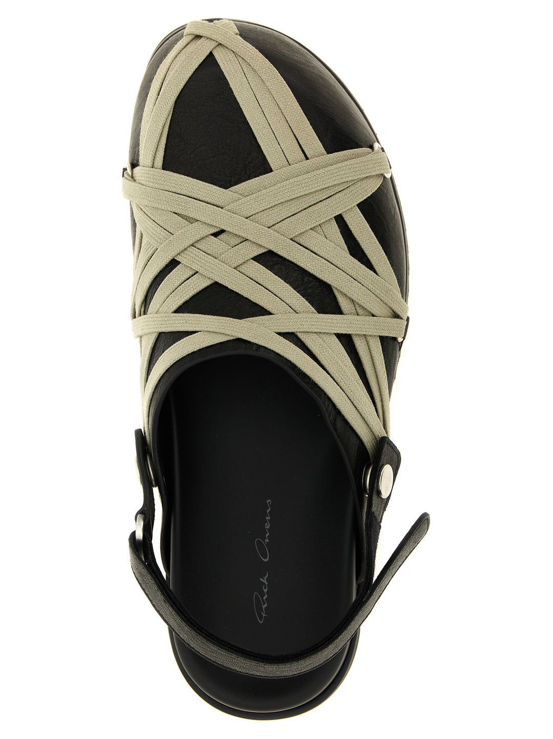 Rick Owens Megalace Mule Granola Flat shoes - Black | 42f4a48b40868852f6a7f109a163376464e793db