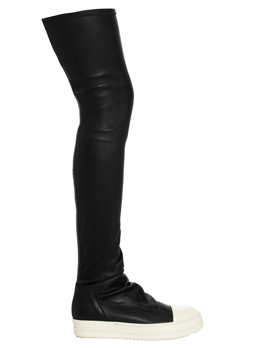 Rick Owens High Stocking Sneaks Boots and Ankle Boots - White/Black | 923cfbbe88110285b74cfbb91446b89f7a15b9fc