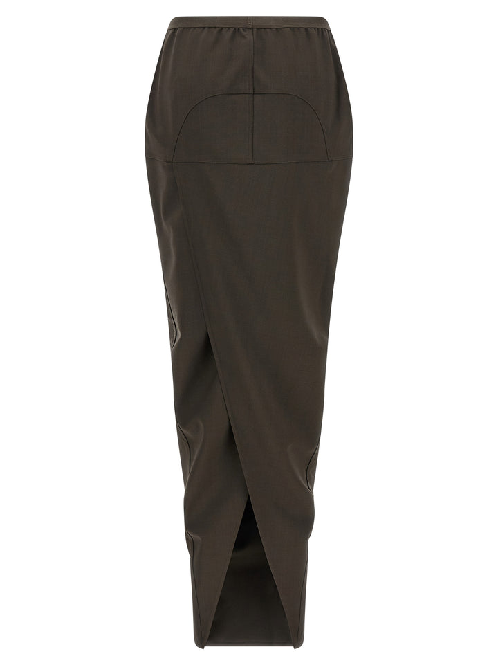 Rick Owens Soft Pillar Long Skirts - Gray | b6d89766b15df61587475ea3984e9e83e25588b8