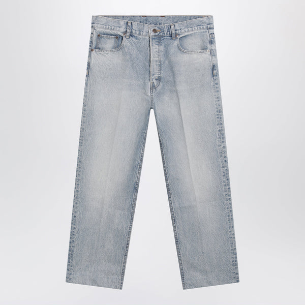 Powder Blue Jeans With A Faded Effect