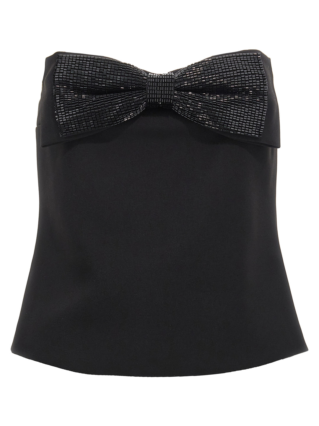Self Portrait Black Crepe Bandeau Tops - Black | 8e03443bd60717d282ae87ad1a40089d00358218