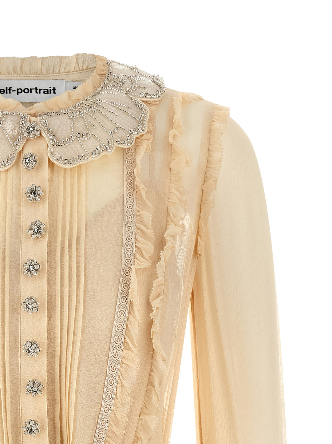 Self Portrait Tan Pleated Georgette Mini Skirts - Yellow | e0536d4adf35272713ef66672ef3567b4f0e4c7c