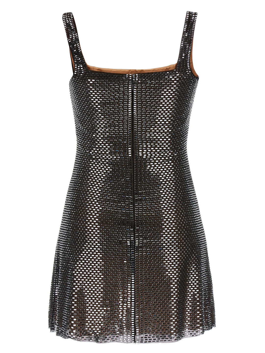 Self Portrait Gunmetal Rhinestone Mesh Mini Dresses - Gray | 568d691f0db437a720d3096e437d9efdd4fd0e2f