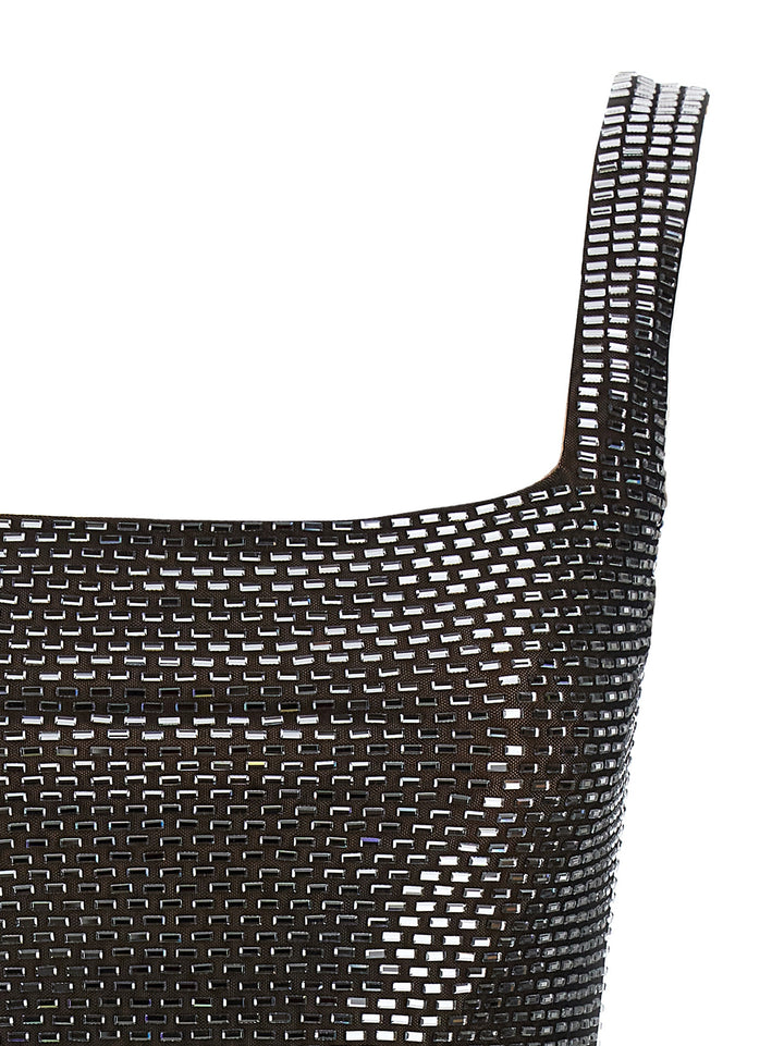 Self Portrait Gunmetal Rhinestone Mesh Mini Dresses - Gray | 0d91d424469a417559b9351bdb457992407008e5