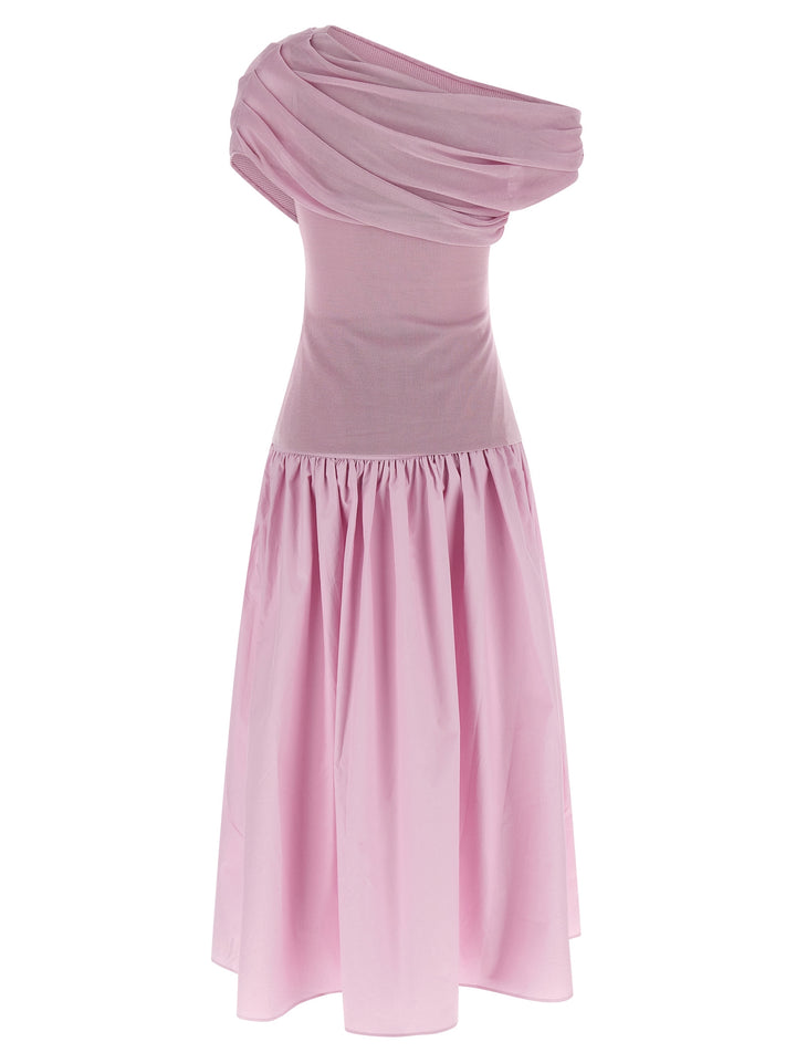 Self Portrait Pink Cotton Draped Knit Midi Skirts - Pink | ca7f740c741f45a69291e3b4d8fcbf3d717d76f1