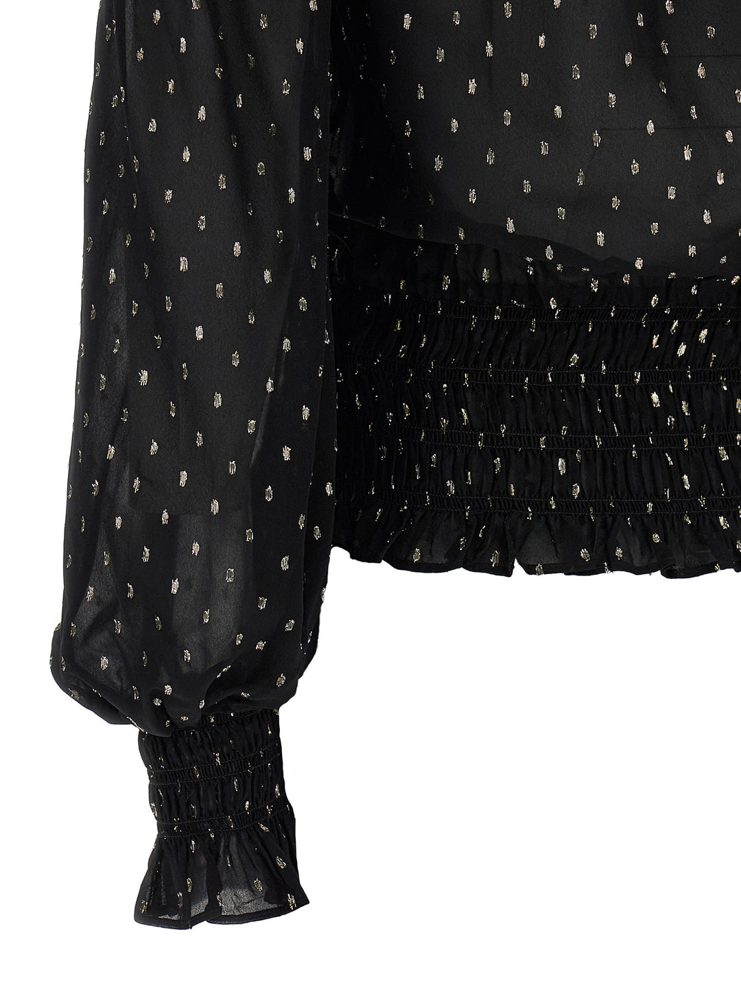 Self Portrait Black And Gold Chiffon Tops - Black | b73d059316be4a7f87d1e2485ac74ca1be0319ef