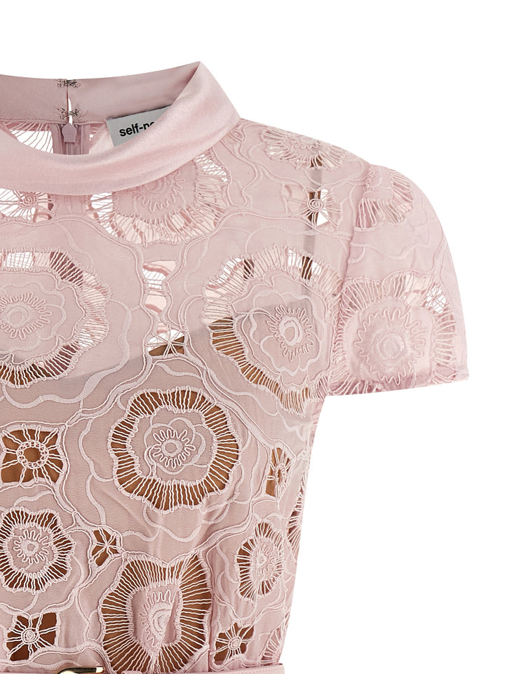 Self Portrait Pink Floral Lace Mini Skirts - Pink | 21c9db509f775b0aecec7c494fc057021a7df020