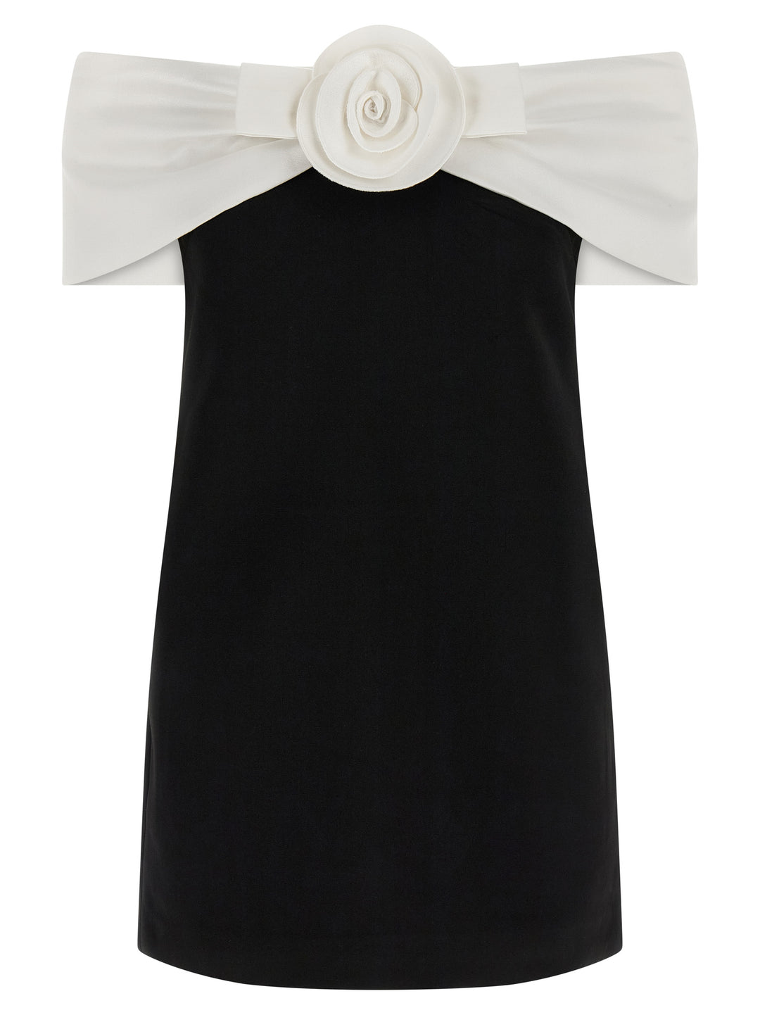 Self Portrait Black Crêpe Flower Mini Skirts - White/Black | 7f8b77547ff1ed7f2a269999e7ec916f74355fcd