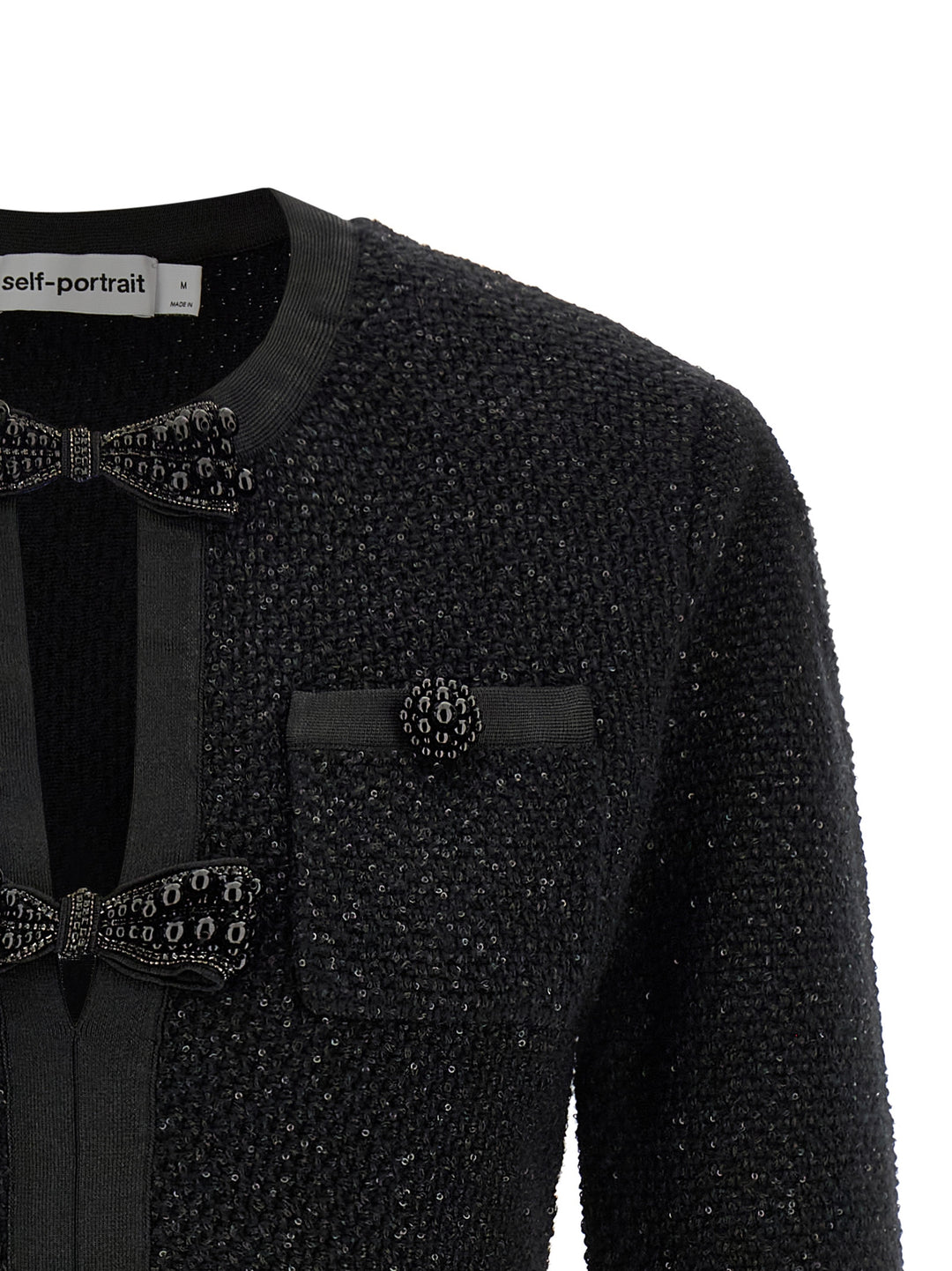 Self Portrait Black Sequin Knit Mini Dresses - Black | 946e3ee627baac5af0707b1a81c6dddd54127608