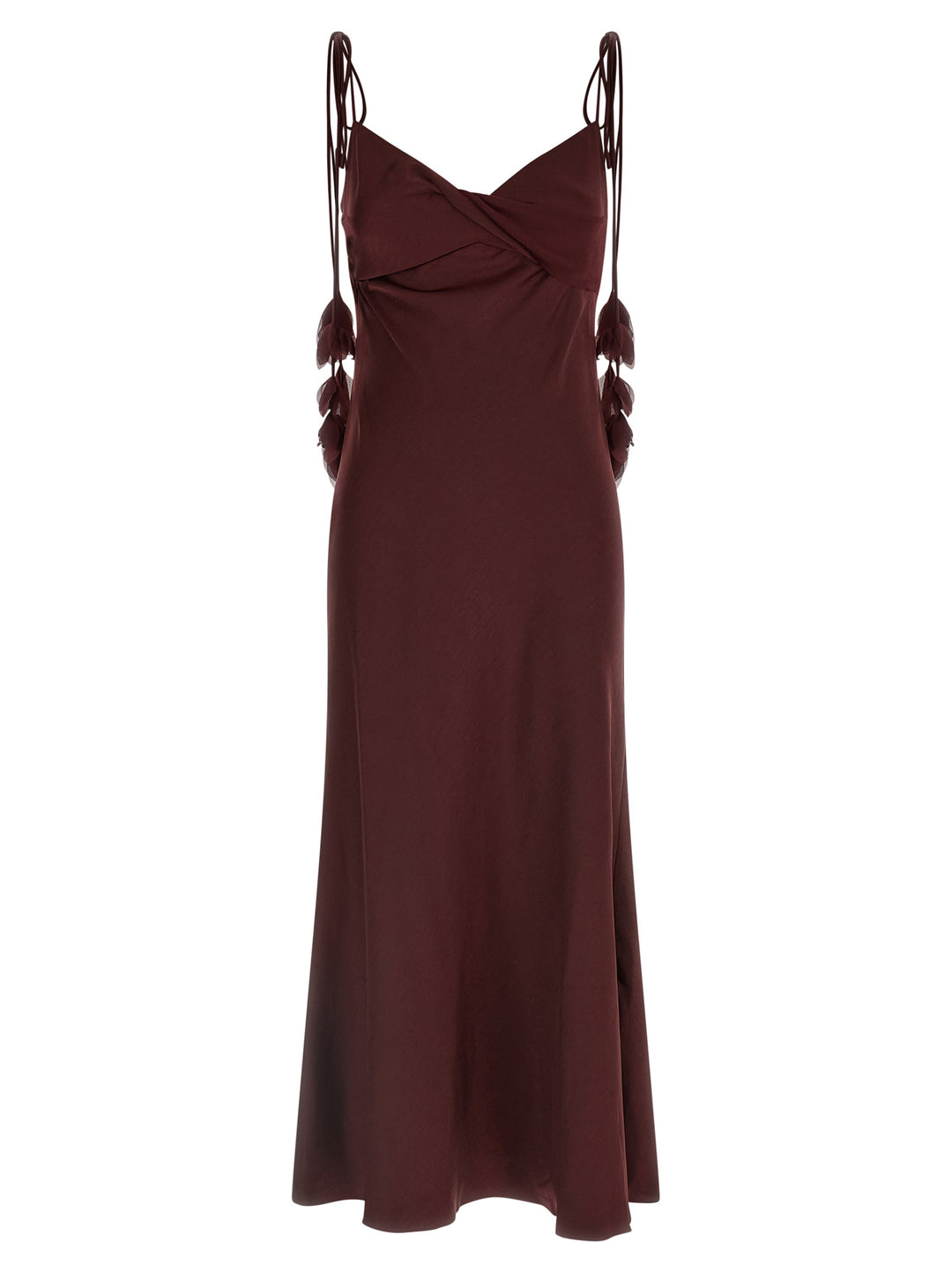 Self-portrait Satin Flower Midi Dress Self-portrait Satin Flower Midi Dress