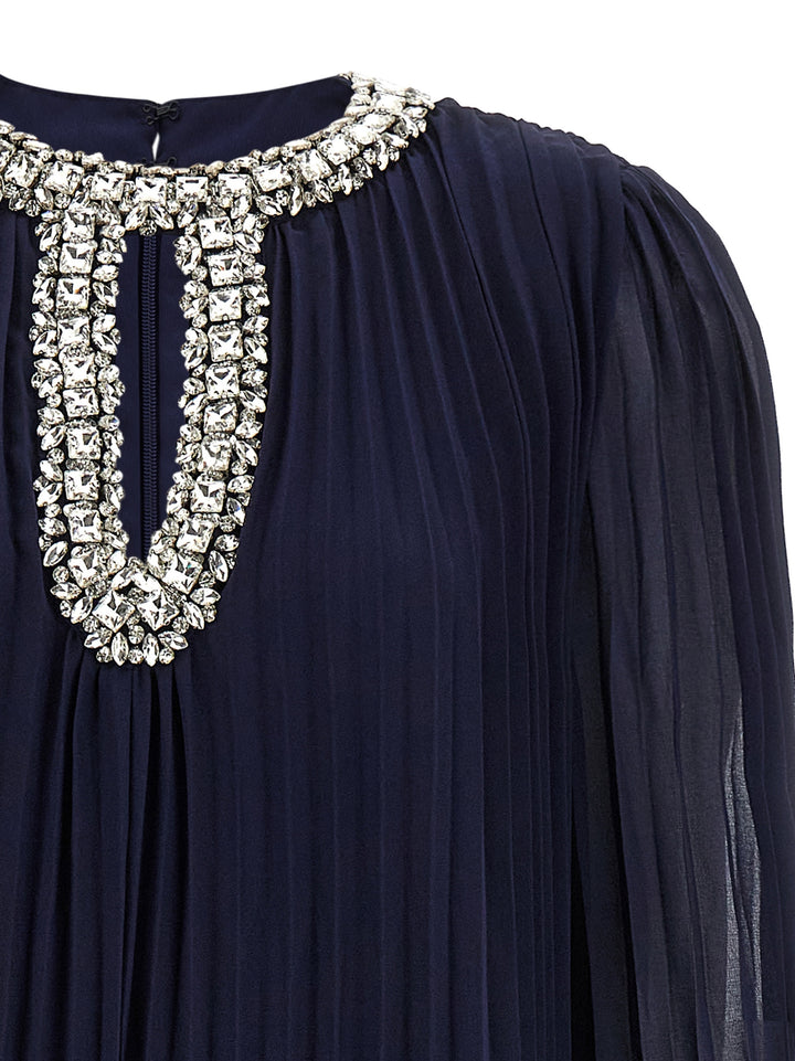 Self Portrait Navy Chiffon Feather Midi Dresses - Blue | fd3f97e2f0f9101e9233176d2bba41cd4c28283a
