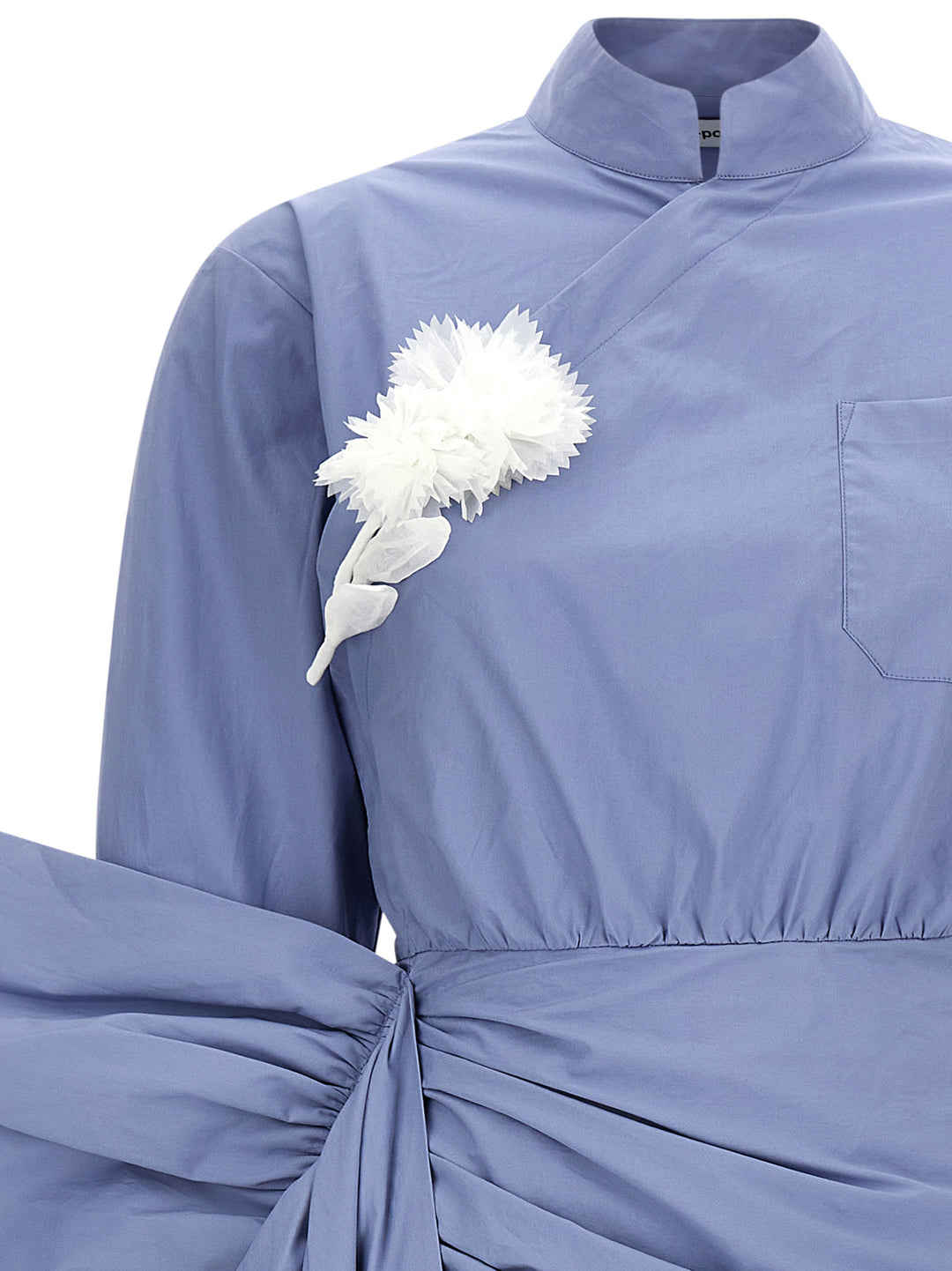 Self Portrait Blue Cotton Tie Side Mini Skirts - Light Blue | 8227be9cac602162d9c0d77f26e2cb0361239de5