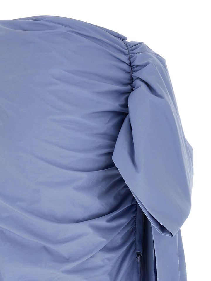 Self Portrait Blue Cotton Tie Side Mini Skirts - Light Blue | cb8613a0784aed2ca778fcbb0d3d086ae3063476