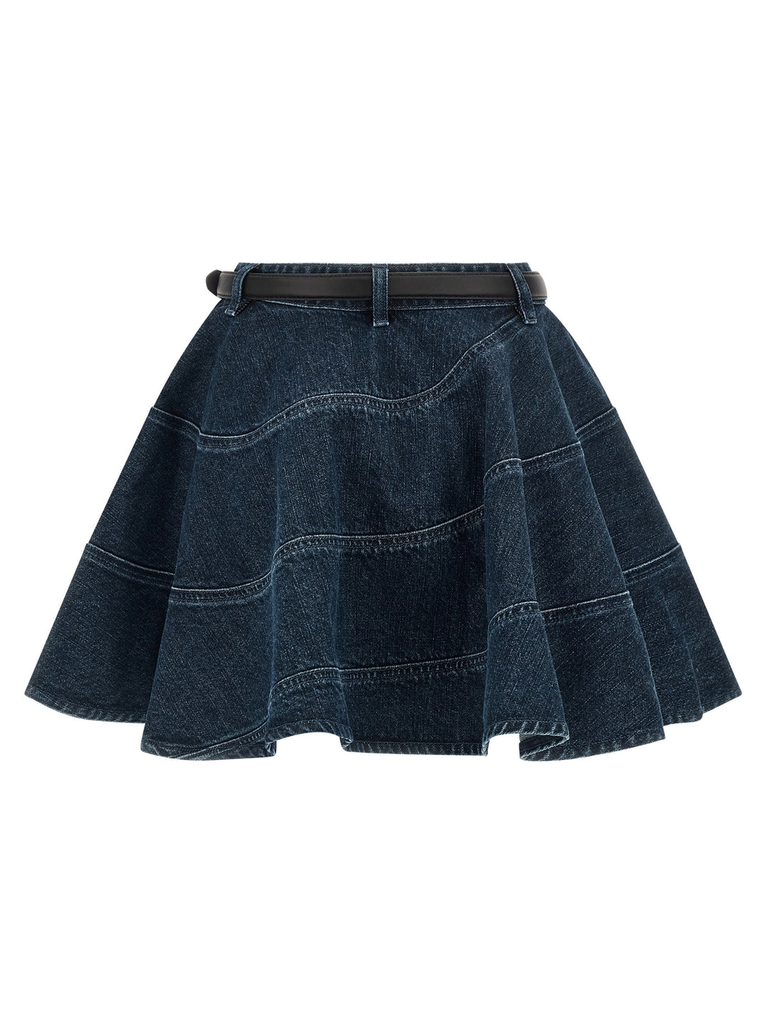 Self Portrait Flared Denim Mini Skirts - Blue | df1156cf370c1362bec3ed6583626181ce3a5101