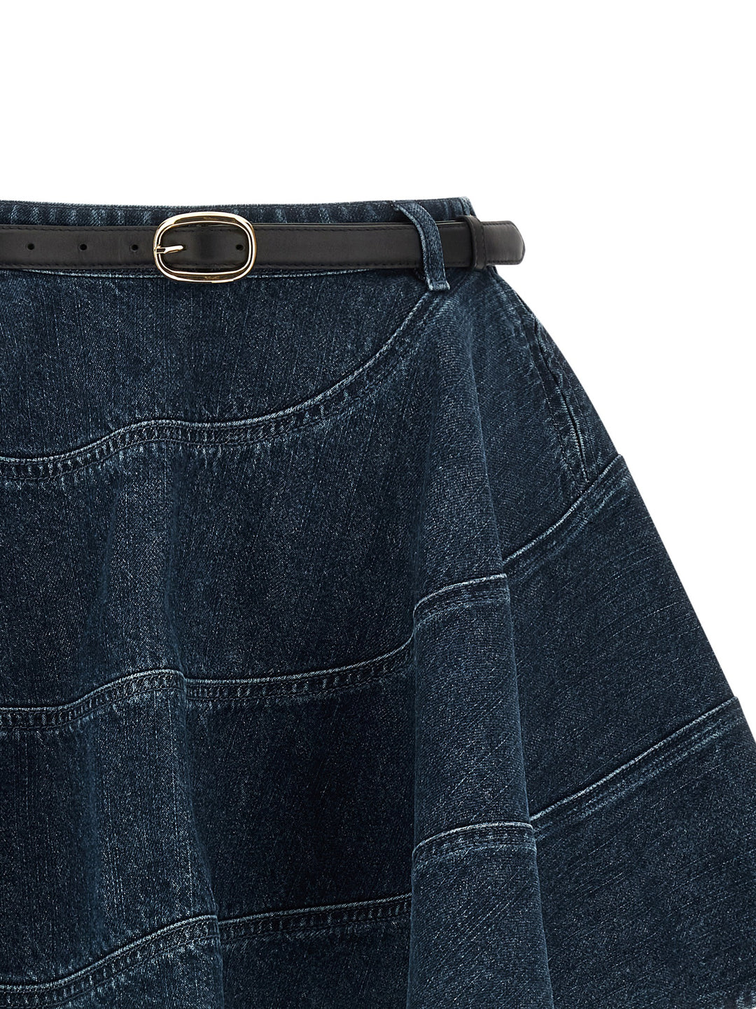 Self Portrait Flared Denim Mini Skirts - Blue | 6628e38b15bba463165596dce4ab89c8ee53e44b