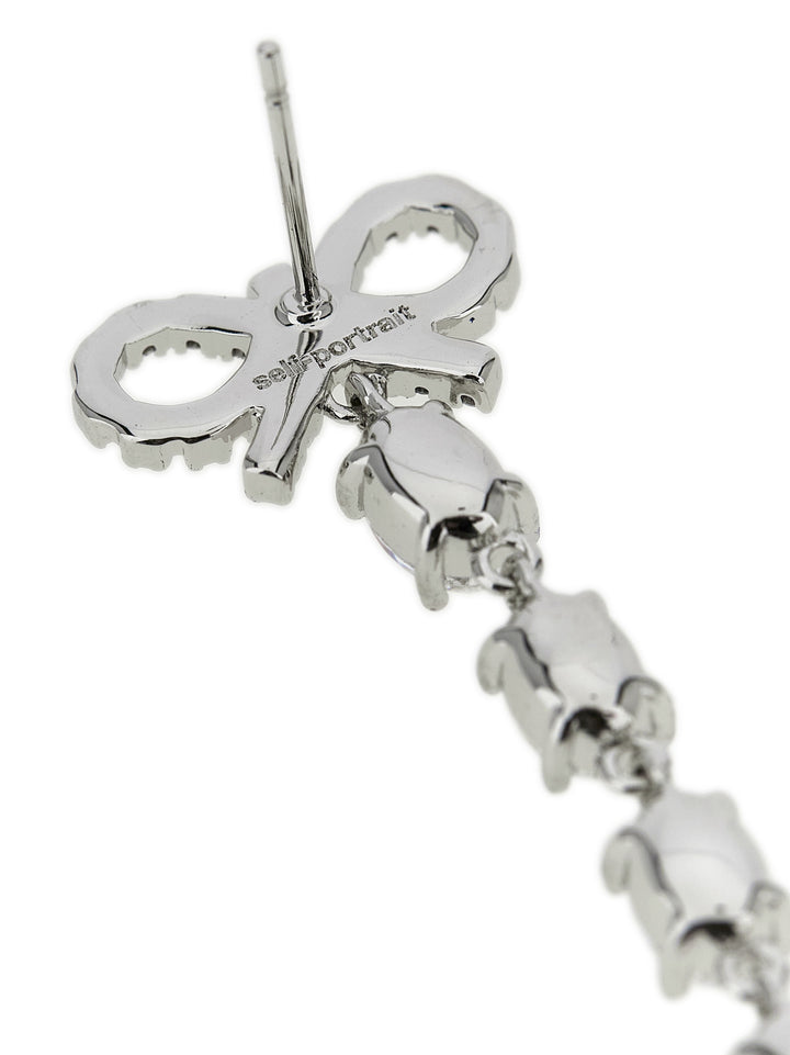 Self Portrait Bow Pearl Droplet Jewelry - Silver | b18eb856f088827b63723285851cd47b0df2f736