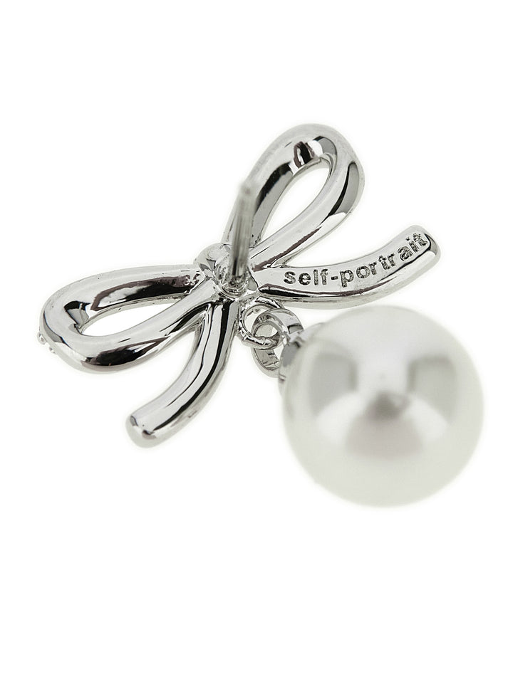 Self Portrait Bow Pearl Jewelry - Silver | f909edec9a325760e8c2cfbf29b7521e97258b60