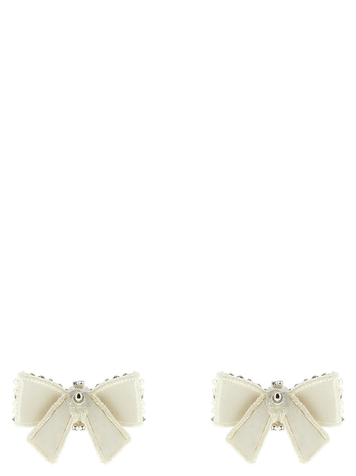 Self Portrait Pearl Satin Bow Jewelry - White | dad1e2739bee9650b30177b1e4ea9a88ed750391